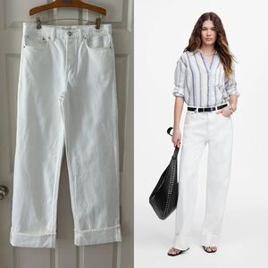 Madewell White High-Rise Wide-Leg Jeans